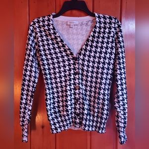 Merona Houndstooth Cardigan Sweater Wednesday Addams Inspo